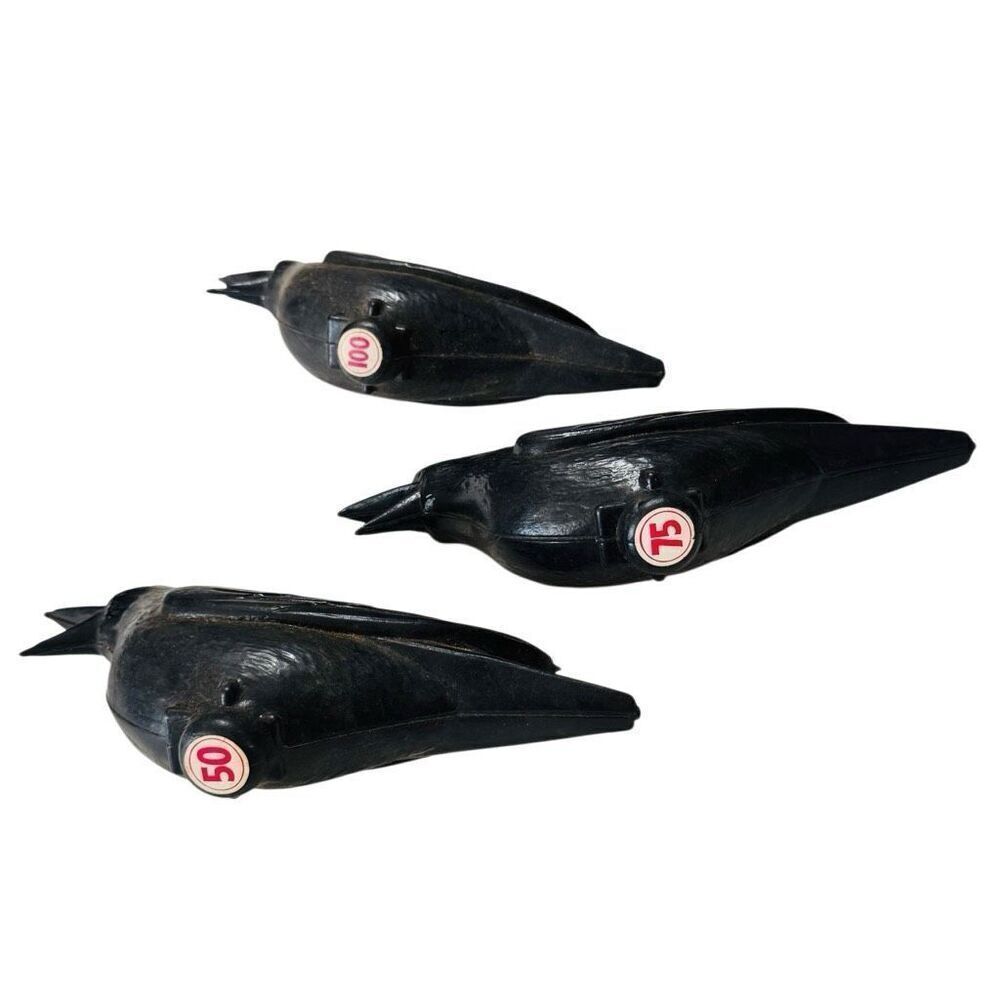 Lot of 3 black Crow Plastic point based BB Gun targets-carnival games 1950/1960s - Picture 5 of 15